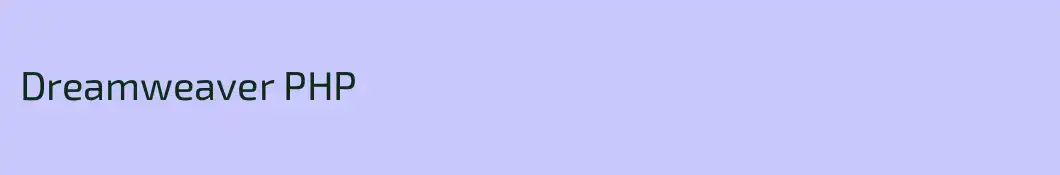 Dreamweaver PHP